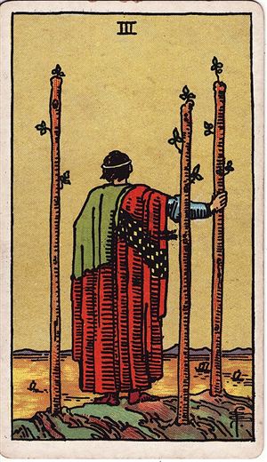 Tres de Bastos (Three of Wands)