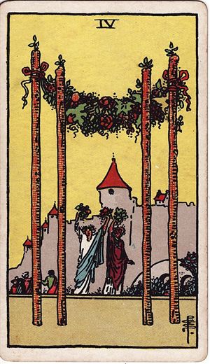 Cuatro de Bastos (Four of Wands)