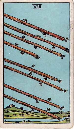Ocho de Bastos (Eight of Wands)