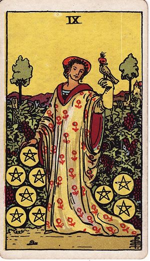 Nueve de Oros (Nine of Pentacles)